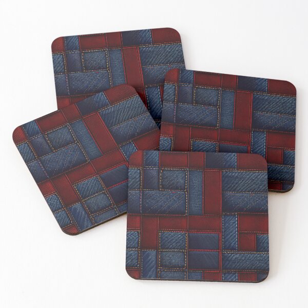Item preview, Blue And Red Abstract Denim Pattern designed and sold by TheArtOfPat.