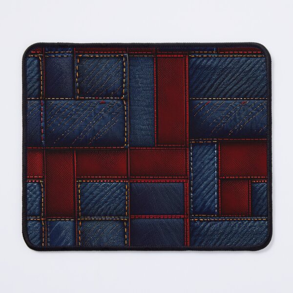 Item preview, Blue And Red Abstract Denim Pattern designed and sold by TheArtOfPat.