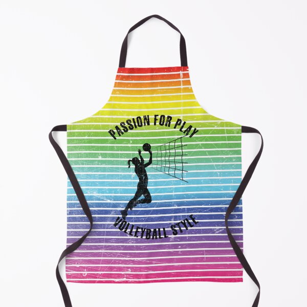 Item preview, Black silhouette of a female volleyball player against the background of rainbow stripes designed and sold by HarridanCreates.