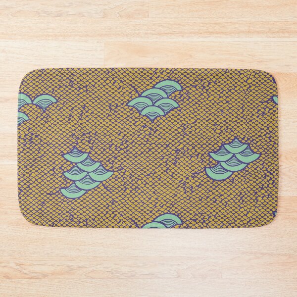 Item preview, Fish scales and waves - Japanese vintage kimono pattern designed and sold by Japan Design Prints.