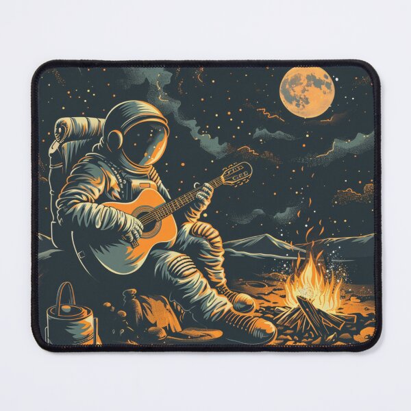 Item preview, Galaxy Astronaut Guitarist Campfire Luna designed and sold by GrinGalore.