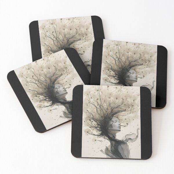 Item preview, Head With Dandelions And Wishes - Oneiric Artwork designed and sold by JoyPhotoArt.