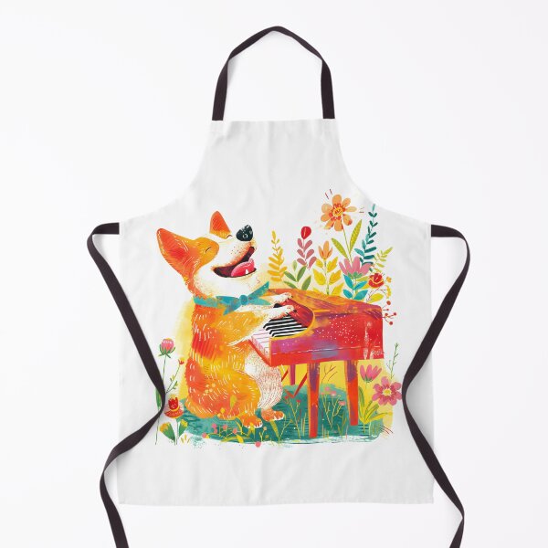 Item preview, corgi plays the piano designed and sold by FlowersColorful.