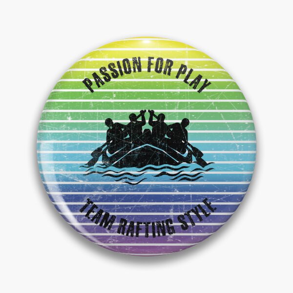 Item preview, Black silhouettes of rafting swimmers against the background of rainbow stripes designed and sold by HarridanCreates.