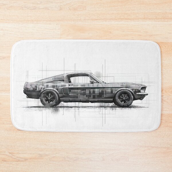 Item preview, Classic Muscle Car shown in detailed wireframe view on white background designed and sold by Jerhus.