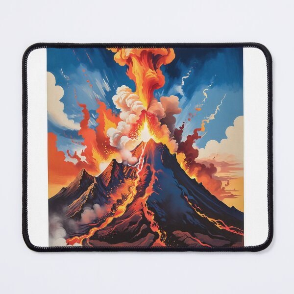 Item preview, Retro Sunset Volcano Eruption Poster designed and sold by PanoramaPrints.