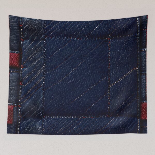 Item preview, Blue And Red Abstract Denim Pattern designed and sold by TheArtOfPat.