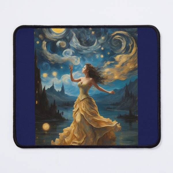 Item preview, Nocturnal Woman Reflections: Van Gogh's Ode to the Night Sky designed and sold by AdesignTEE.
