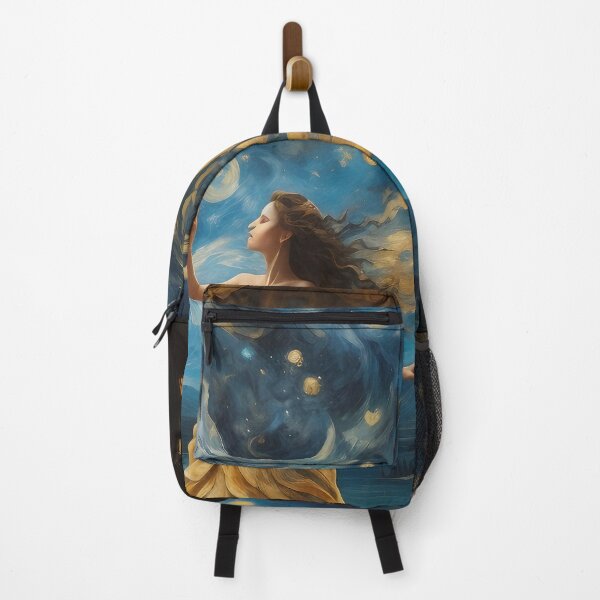 Aperçu de l'œuvre Réflexions de femme nocturne : l'Ode au ciel nocturne de Van Gogh créée et vendue par AdesignTEE.