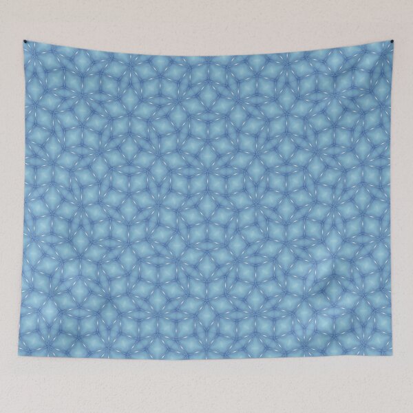 Item preview, Blue & White Interwoven Circular Floral Seamless Pattern Design, Abstract Designs, Unique Gifts, Digital Art Prints, Trendy Textiles designed and sold by ATSCreationsZA.