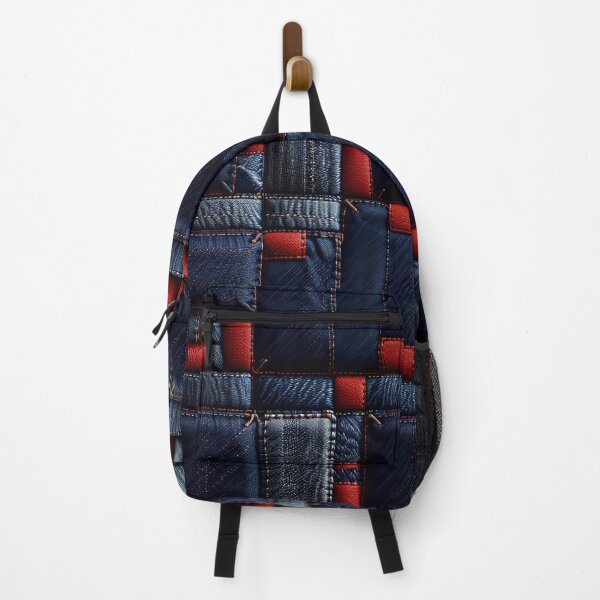 Item preview, Blue And Red Abstract Denim Pattern designed and sold by TheArtOfPat.