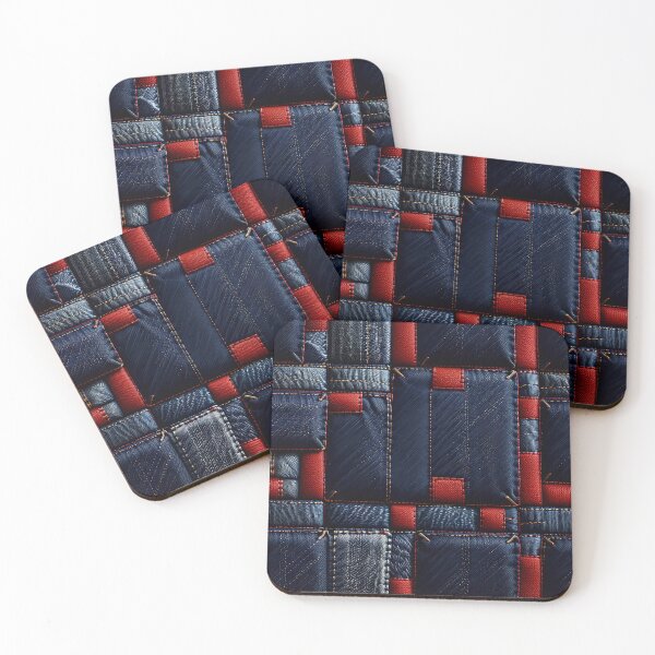 Item preview, Blue And Red Abstract Denim Pattern designed and sold by TheArtOfPat.