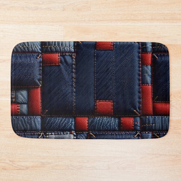 Item preview, Blue And Red Abstract Denim Pattern designed and sold by TheArtOfPat.