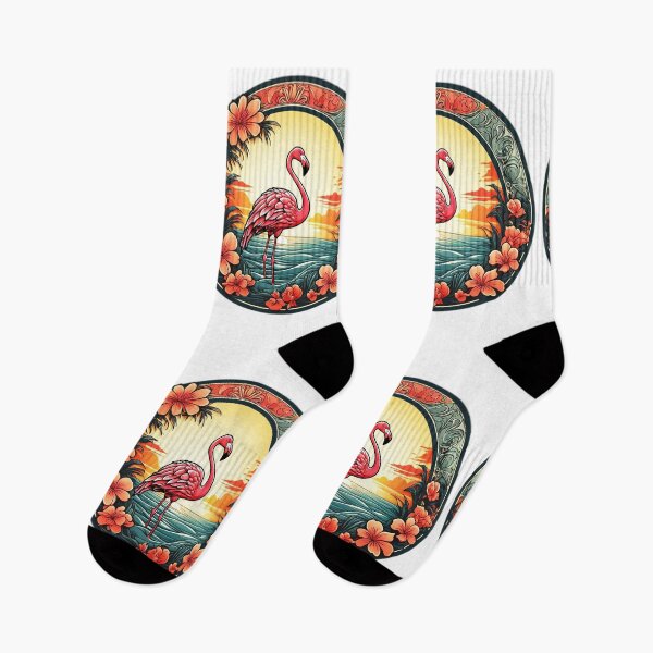 Item preview, Flamenco hawaiano junto al océano con orquídeas designed and sold by NautiChic.