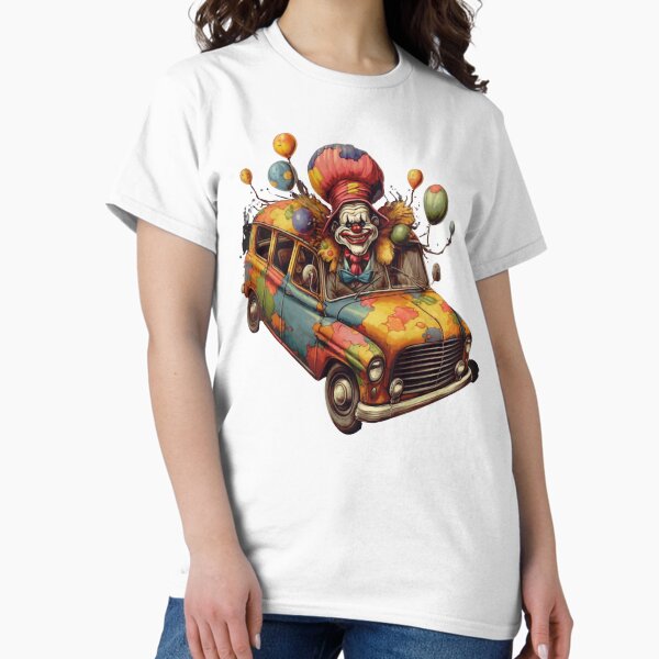 Item preview, Colorful Clown with Vintage Car - Clown Car designed and sold by alvado-roselia.