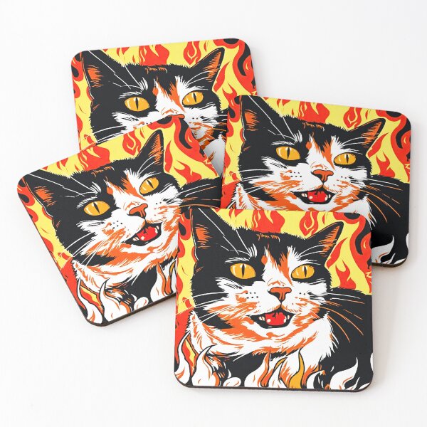 Item preview, Cat in Flames Retro Chic 3 designed and sold by Tom-Johnson.