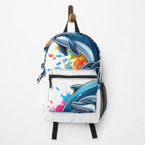 Item preview, Playful dolphins with colorful splashes designed and sold by Auchi_Verse.