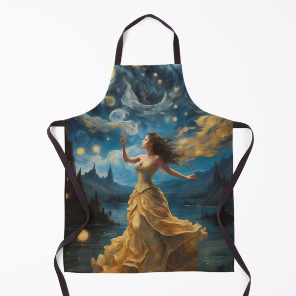Item preview, Nocturnal Woman Reflections: Van Gogh's Ode to the Night Sky designed and sold by AdesignTEE.