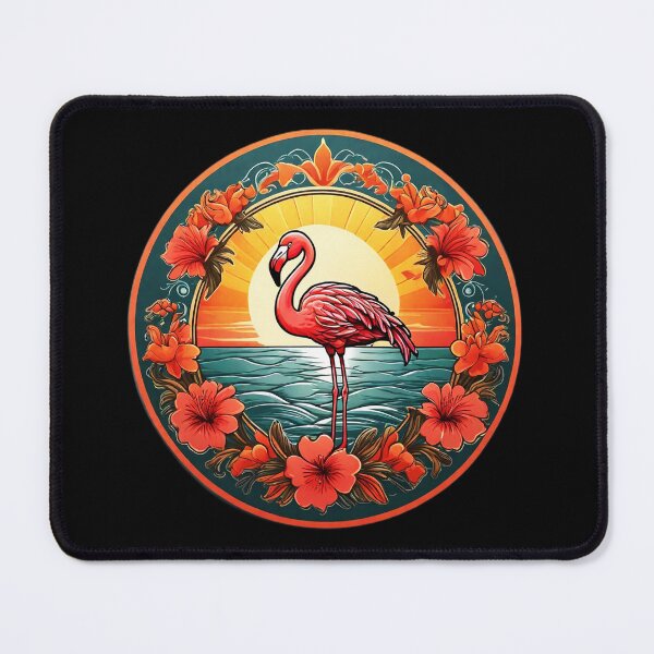 Item preview, Sunset Flamingo by The Ocean with Hawaii Flowers designed and sold by NautiChic.