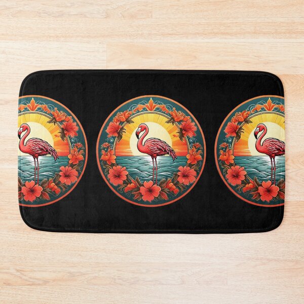 Item preview, Sunset Flamingo by The Ocean with Hawaii Flowers designed and sold by NautiChic.