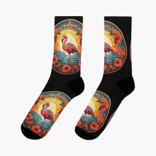 Item preview, Sunset Flamingo by The Ocean with Hawaii Flowers designed and sold by NautiChic.