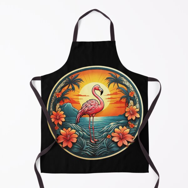 Item preview, Pink Flamingo by The Ocean with Hawaii Flowers designed and sold by NautiChic.