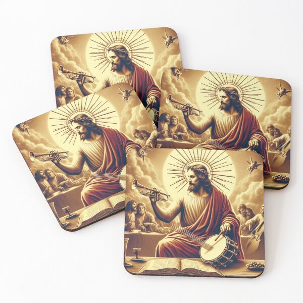 Item preview, "JESUS DRUMMER" : Jesus Lover's Design Of Jesus Playing Drums designed and sold by Obinne.