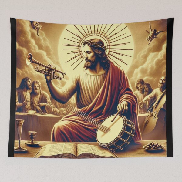 Item preview, "JESUS DRUMMER" : Jesus Lover's Design Of Jesus Playing Drums designed and sold by Obinne.