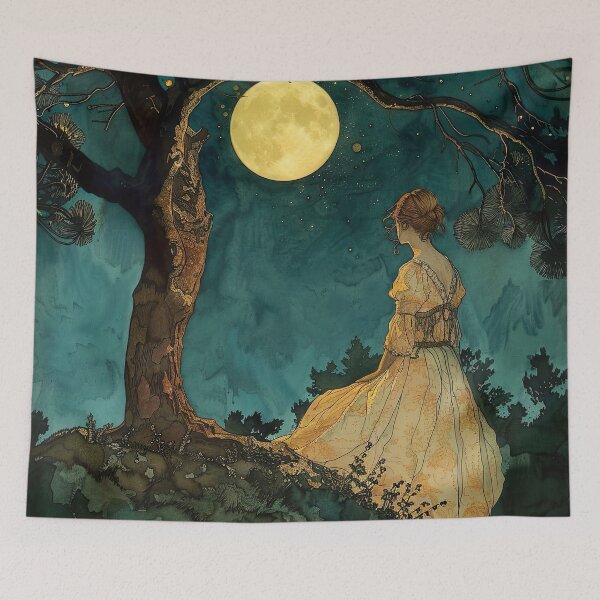 Item preview, Whispers of the Night, A Moonlit Encounter designed and sold by AM FineArtPrints.