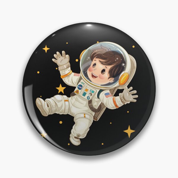 Item preview, Cartoon Child Astronaut Floating in Space designed and sold by ImagineCorner.