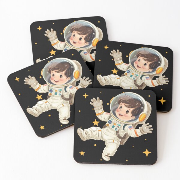 Item preview, Cartoon Child Astronaut Floating in Space designed and sold by ImagineCorner.