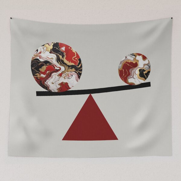 Item preview, BALANCE RED AND BLACK GEOMETRIC MARBLE DESIGN  designed and sold by asudesign.