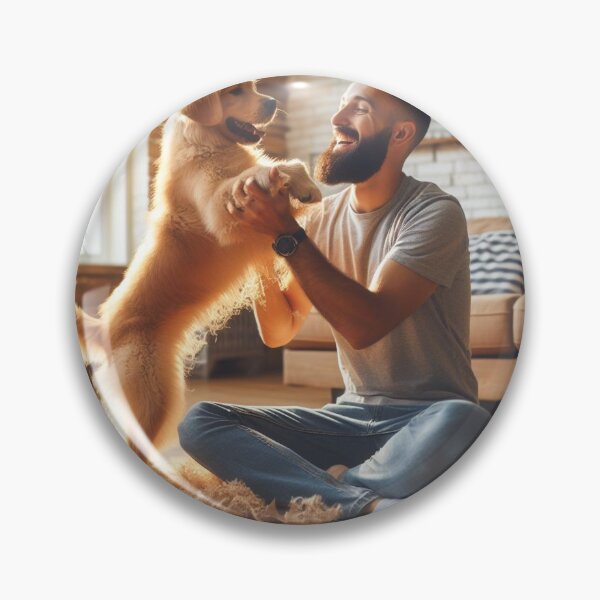Item preview, Golden Moments: A Man and His Puppy designed and sold by Wonderall.