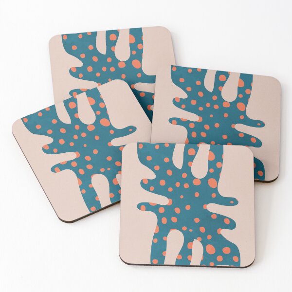 Item preview, Botanical Retro Abstract Shapes Blue Leaf designed and sold by technicolorable_art.