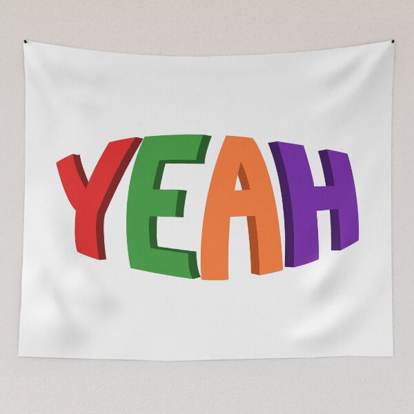 Item preview, 3D YEAH Multicolored Typographic Design designed and sold by NataliePaskell.
