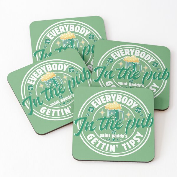 Item preview, White Version Saint Paddy's Day Everybody In The Pub Gettin' Tipsy Funny Drinking Team designed and sold by JDVNart.