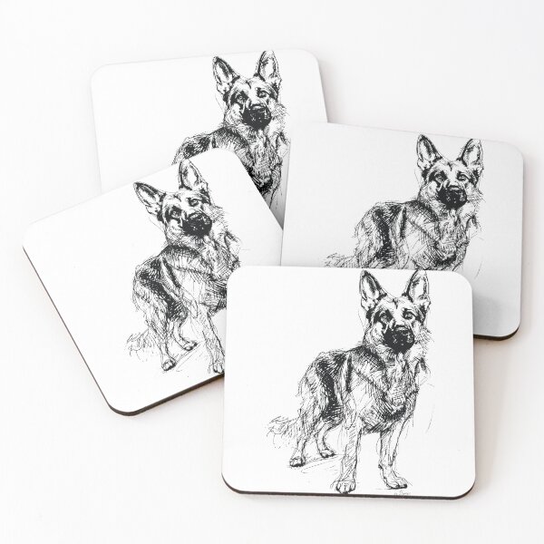 Item preview, German Shepherd ballpoint pen drawing designed and sold by byBenci.