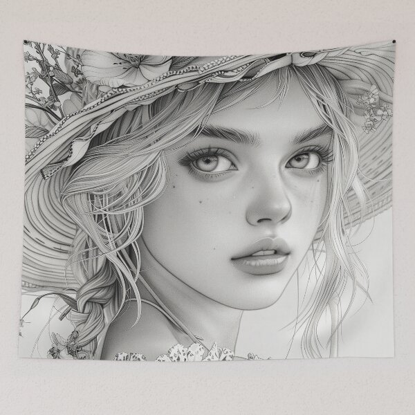 Item preview, Girl with the Flowers in her hat designed and sold by SOCaptivating.