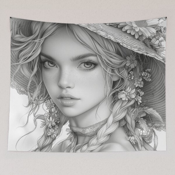 Item preview, Girl with the Flowers in her hat designed and sold by SOCaptivating.