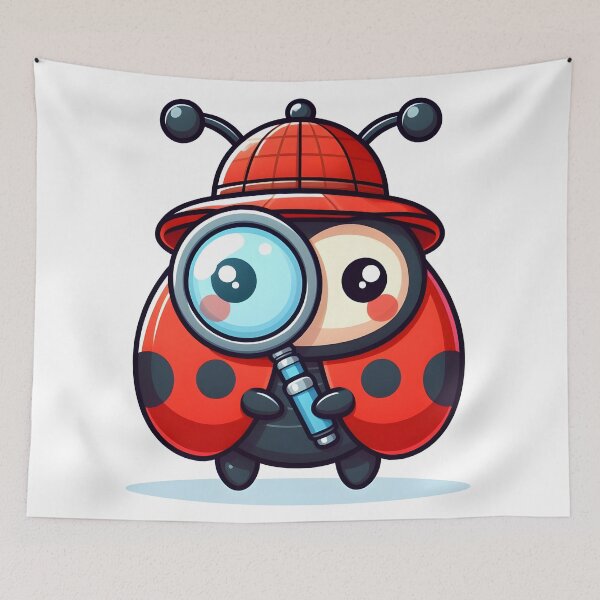 Item preview, Kawaii Ladybug: Sporting A Detective Hat designed and sold by CanvasCutie.