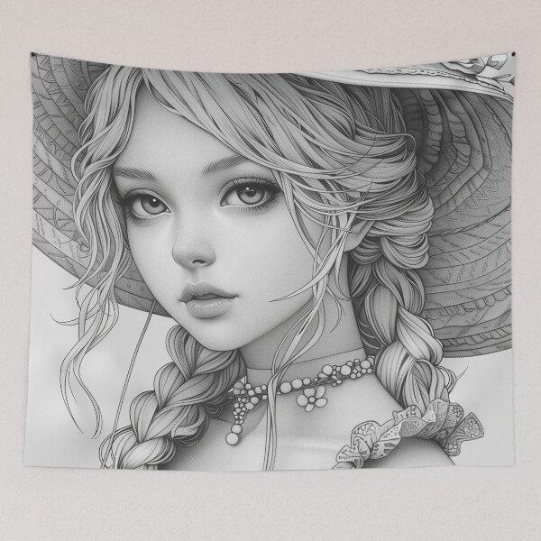 Item preview, Girl with the Flowers in her hat designed and sold by SOCaptivating.