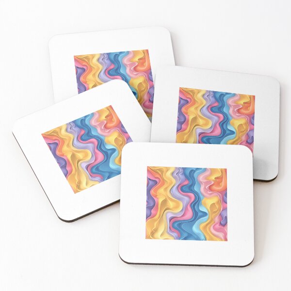Item preview, Vibrant Abstract Waves in Pastel Hues - satin designed and sold by PICbyFemke.