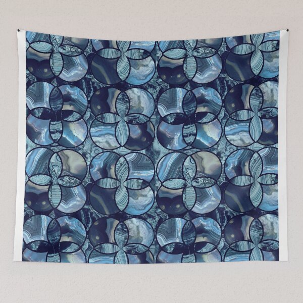 Item preview, marble effect mosaic blue	 designed and sold by Alessandro Remo Mazzoni Remotextiles.