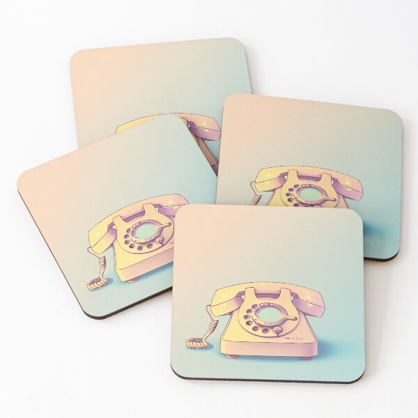Item preview, 80s Style Pastel Pink Vintage Phone Drawing designed and sold by thejoyker1986.