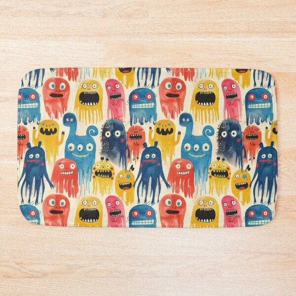Item preview, Whimsical Colorful Monster Illustrations - Yellow, blue and Red designed and sold by PICbyFemke.