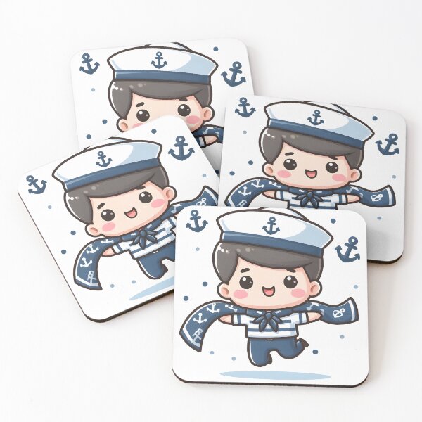 Item preview, Kawaii Sailor With A Navy Blue Anchor-Printed Scarf designed and sold by CanvasCutie.