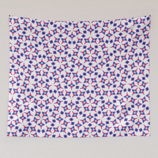 Item preview, White, Blue & Red Seamless Diamond Pattern Design, Abstract Designs, Unique Gifts, Digital Art Prints, Trendy Textiles designed and sold by ATSCreationsZA.
