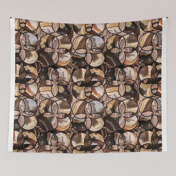 Item preview, marble effect mosaic brown orange	 designed and sold by Alessandro Remo Mazzoni Remotextiles.