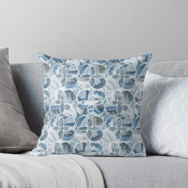 Item preview, Copy of marble effect mosaic white blue designed and sold by Alessandro Remo Mazzoni Remotextiles.