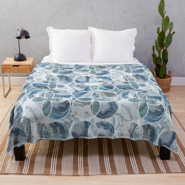 Item preview, Copy of marble effect mosaic white blue designed and sold by Alessandro Remo Mazzoni Remotextiles.